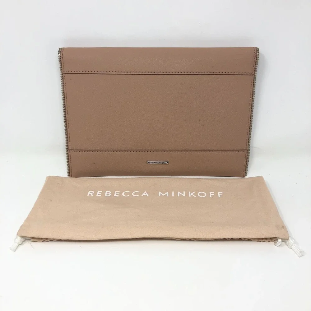 Rebecca Minkoff Leo Clutch Purse Medium Blush Pink Zipper Edge Thin